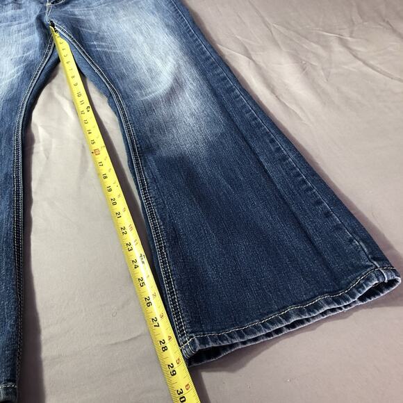 Love Nation Jeans Women's 12P Blue Denim Bootcut Pocket Flap Wings Western Rock - Picture 6 of 10